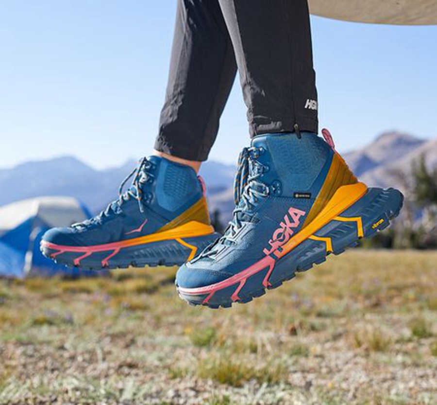 Botas De Montaña Hoka One One Hombre - Tennine Hike Gore-Tex - Azules - HCF607351